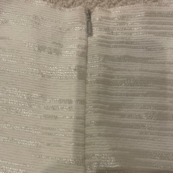 Classic MaxMara gold and cream midi darted sleeveless dress with split size 2 - Picture 12 of 16